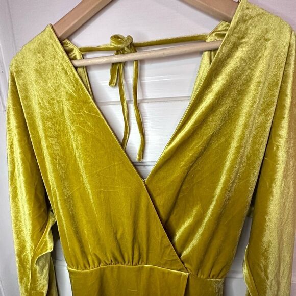 LPA Faux Wrap Velvet Celeste Dress Size Small - Picture 5 of 11